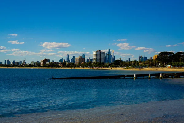 Kilda Vic Australia Nov 2020 Melbourne Cbd Skyline View Kilda — Foto de Stock