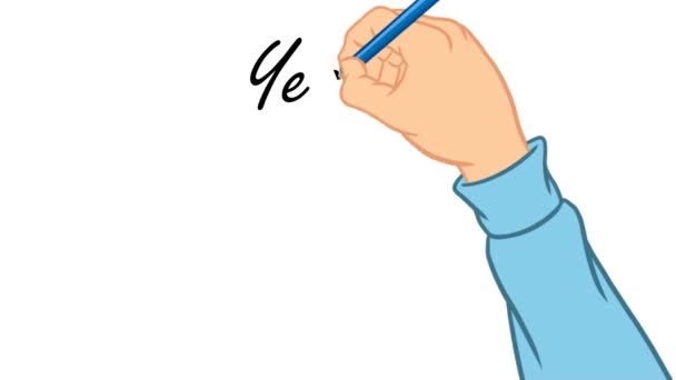 Animasi Tulisan Tangan Menulis Tidak Mungkin — Stok Video