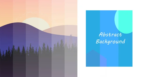 Abstrakter Hintergrund Landscape Mountain Minimalistischen Stil Verwendung Für Grußkarte Poster — Stockvektor