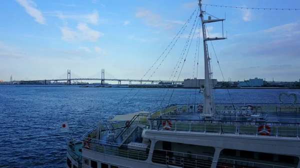 Prefectura Kanagawa Japón Septiembre 2019 Paisaje Del Barco Pasajeros Puente —  Fotos de Stock