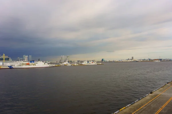 Kanagawa Prefecture Japan Sept 2019 Yokohama Pier Rain Cloudy Sky — Stock Photo, Image