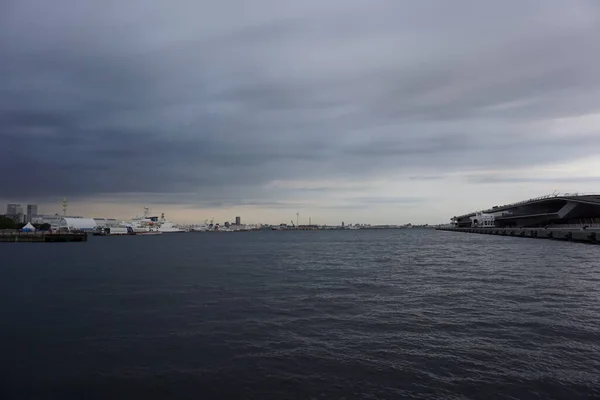 Prefectura Kanagawa Japón Septiembre 2019 Paseo Marítimo Yokohama Antes Lluvia —  Fotos de Stock