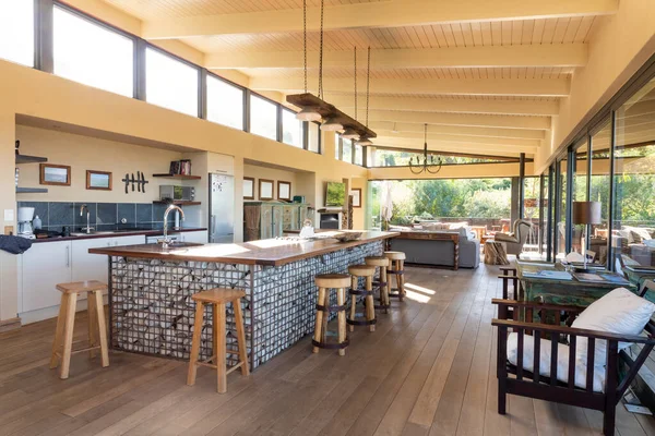 Interno Della Cucina Lusso Sala Pranzo Appartamento Moderno Design Architettura — Foto Stock