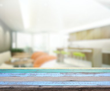 Top masa ve bina, arka plan bulanıklık