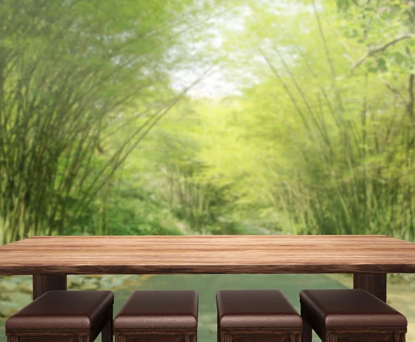 Tampo da mesa e desfoque natureza do fundo — Fotografia de Stock