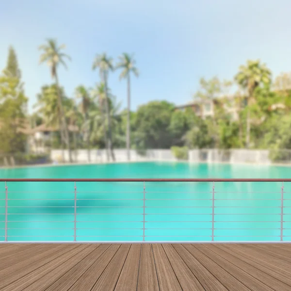 Balkon und Terrasse mit verschwommenem Hintergrund — Stockfoto