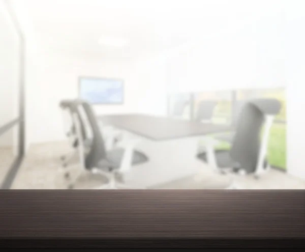 Mesa superior e escritório Blur de fundo — Fotografia de Stock