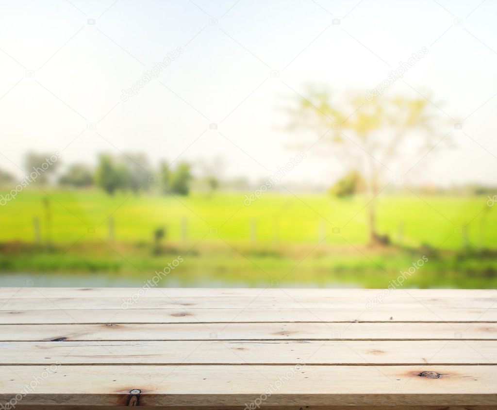 Table Top And Blur Nature of Background