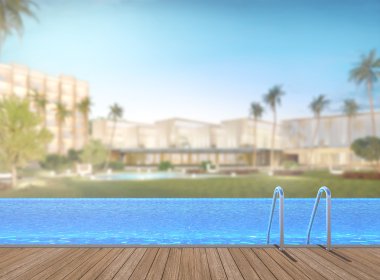 Yüzme Havuzu ve Teras dış arka plan bulanıklık