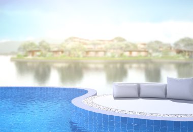 Yüzme Havuzu ve Teras dış arka plan bulanıklık