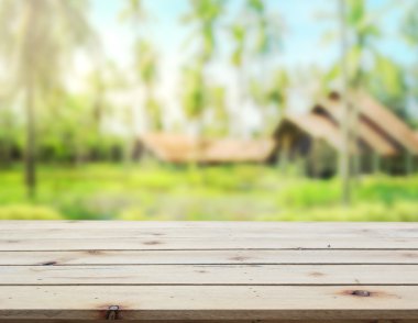 Top masa ve bina, arka plan bulanıklık