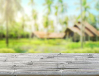 Top masa ve bina, arka plan bulanıklık