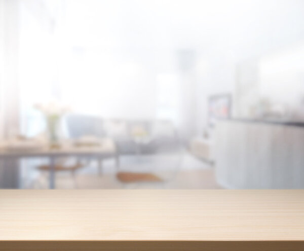 Table Top And Blur Interior of Background