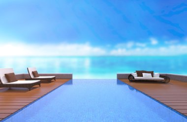 Yüzme Havuzu ve Teras, doğa arka plan bulanıklık