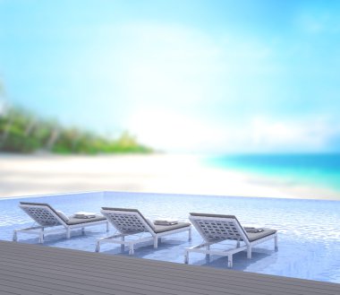 Yüzme Havuzu ve Teras, doğa arka plan bulanıklık