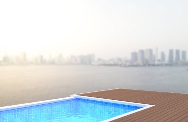 Yüzme Havuzu ve Teras dış arka plan bulanıklık