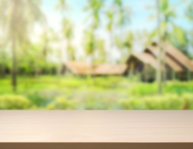 Top masa ve bina, arka plan bulanıklık