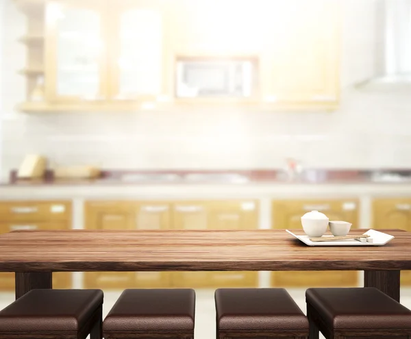 Table Top And Blur Interior of Background — Stock Photo, Image