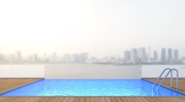 Yüzme Havuzu ve Teras dış arka plan bulanıklık