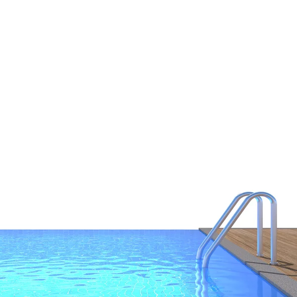 Swimming Pool And Terrace Of Blur Exterior Background — Stock Photo, Image