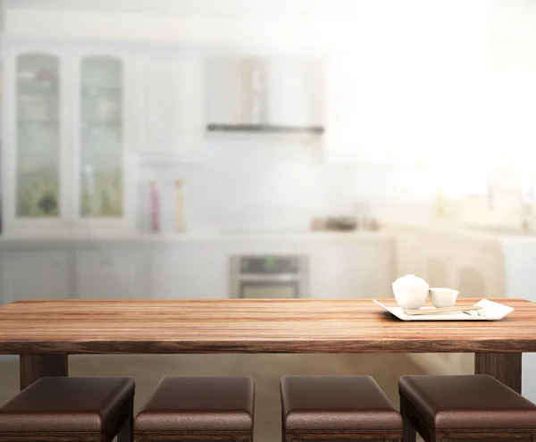 Table Top And Blur Interior of Background — Stock Photo, Image