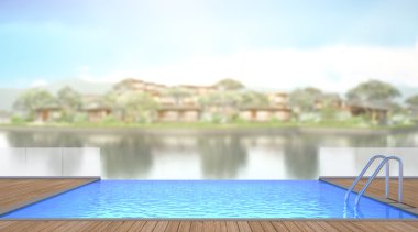 Yüzme Havuzu ve Teras dış arka plan bulanıklık