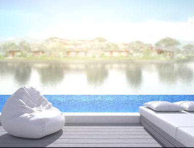 Yüzme Havuzu ve Teras dış arka plan bulanıklık