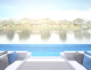 Yüzme Havuzu ve Teras dış arka plan bulanıklık