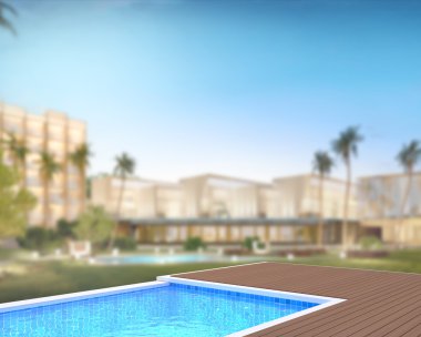 Yüzme Havuzu ve Teras dış arka plan bulanıklık