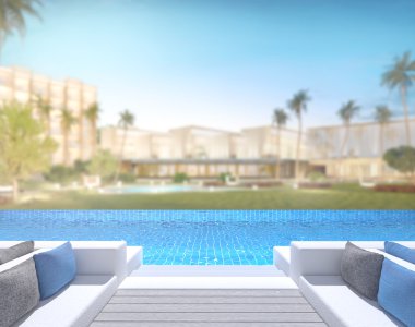 Yüzme Havuzu ve Teras dış arka plan bulanıklık