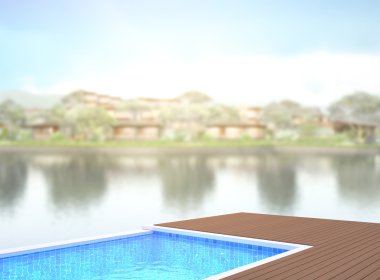 Yüzme Havuzu ve Teras dış arka plan bulanıklık