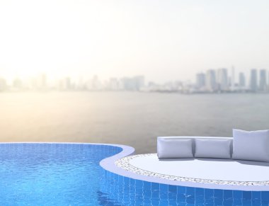 Yüzme Havuzu ve Teras dış arka plan bulanıklık