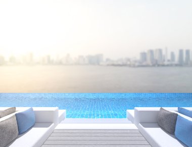 Yüzme Havuzu ve Teras dış arka plan bulanıklık