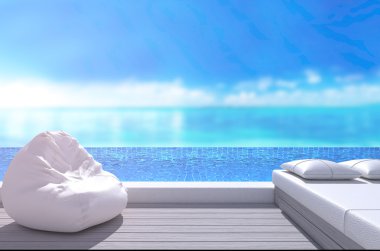 Yüzme Havuzu ve Teras, doğa arka plan bulanıklık