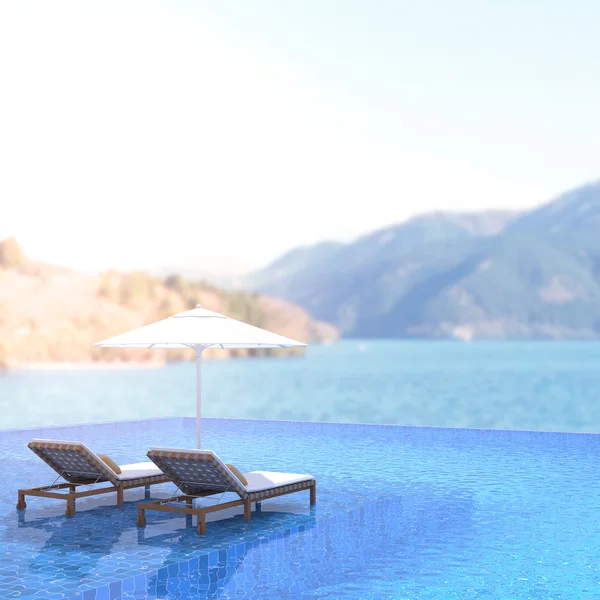 Yüzme Havuzu ve Teras, doğa arka plan bulanıklık