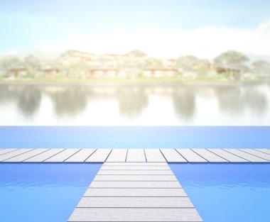 Yüzme Havuzu ve Teras dış arka plan bulanıklık