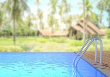 Yüzme Havuzu ve Teras dış arka plan bulanıklık