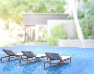 Yüzme Havuzu ve Teras dış arka plan bulanıklık