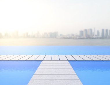 Yüzme Havuzu ve Teras dış arka plan bulanıklık