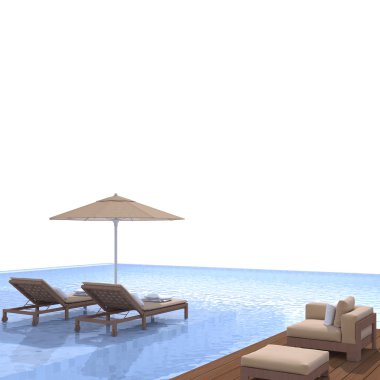 Yüzme Havuzu ve Teras dış arka plan bulanıklık