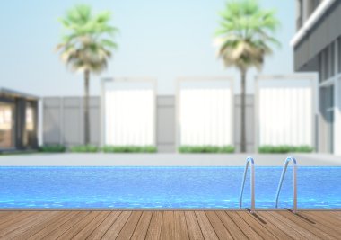 Yüzme Havuzu ve Teras dış arka plan bulanıklık