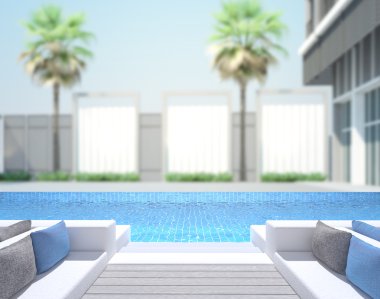 Yüzme Havuzu ve Teras dış arka plan bulanıklık