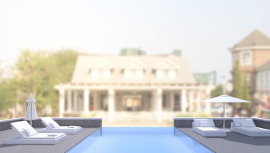 Yüzme Havuzu ve Teras dış arka plan bulanıklık