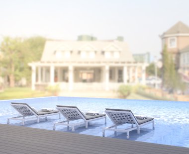 Yüzme Havuzu ve Teras dış arka plan bulanıklık
