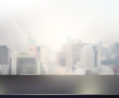 Top masa ve bina, arka plan bulanıklık