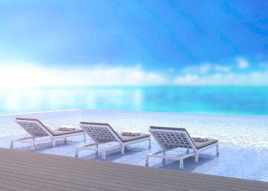 Yüzme Havuzu ve Teras, doğa arka plan bulanıklık