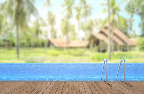 Yüzme Havuzu ve Teras dış arka plan bulanıklık