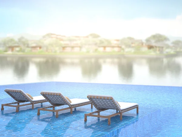 Yüzme Havuzu ve Teras dış arka plan bulanıklık