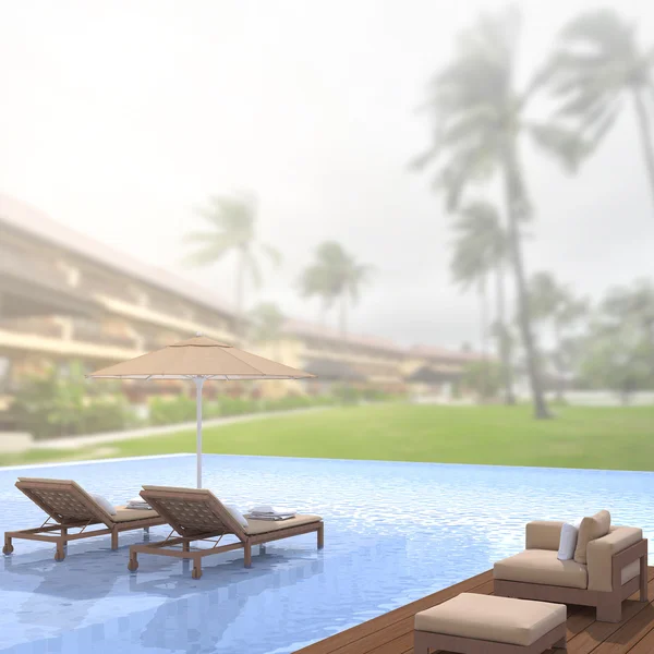 Yüzme Havuzu ve Teras dış arka plan bulanıklık