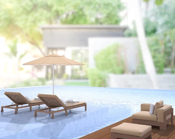 Yüzme Havuzu ve Teras dış arka plan bulanıklık